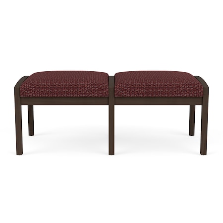 Lesro Lenox Wood 2 Seat Bench Wood Frame, Mocha, RF Nebbiolo Upholstery LW2001